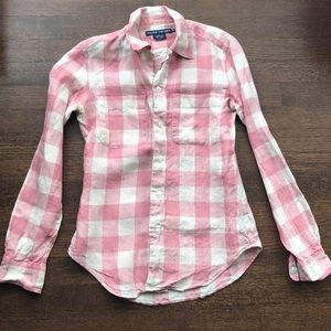 Ralph Lauren checkered button down blouse